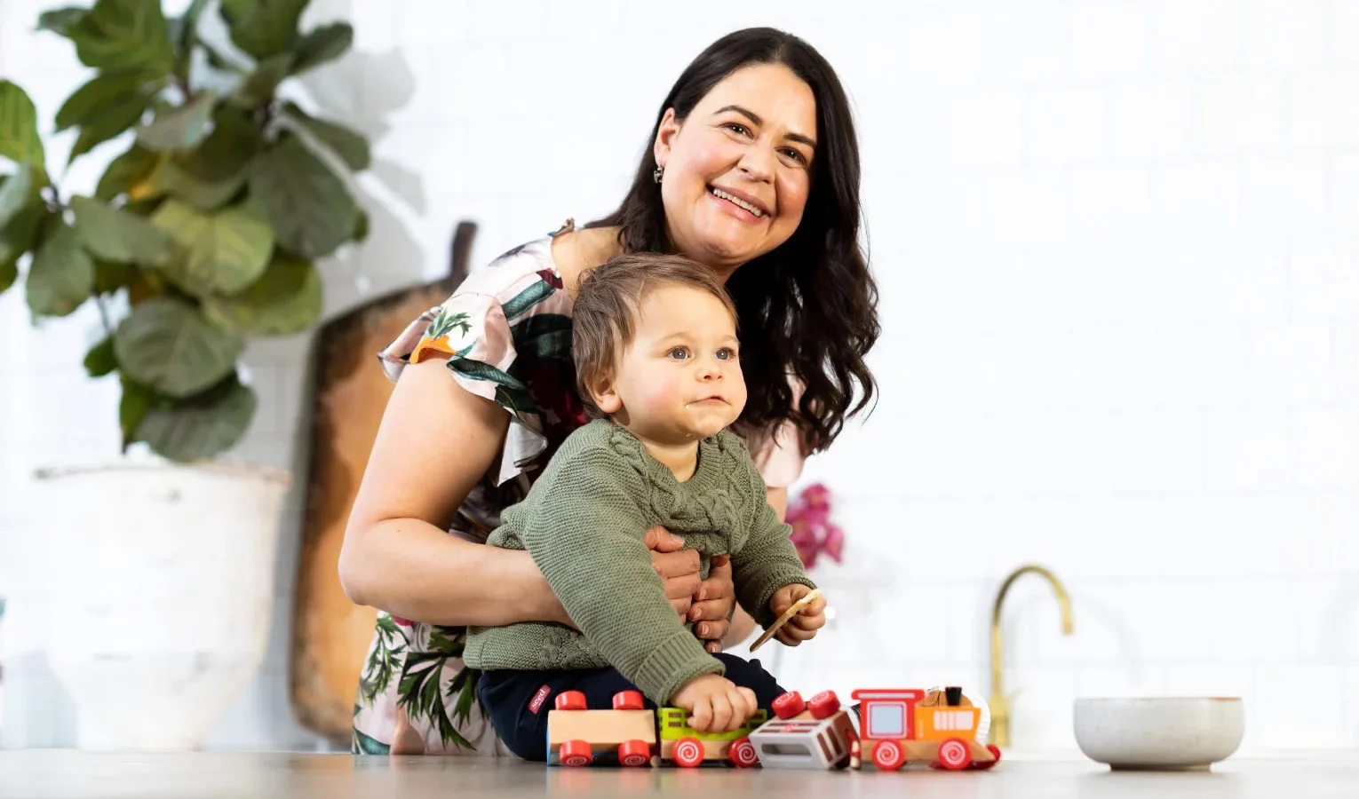 Anna Mitsios pictured with her son