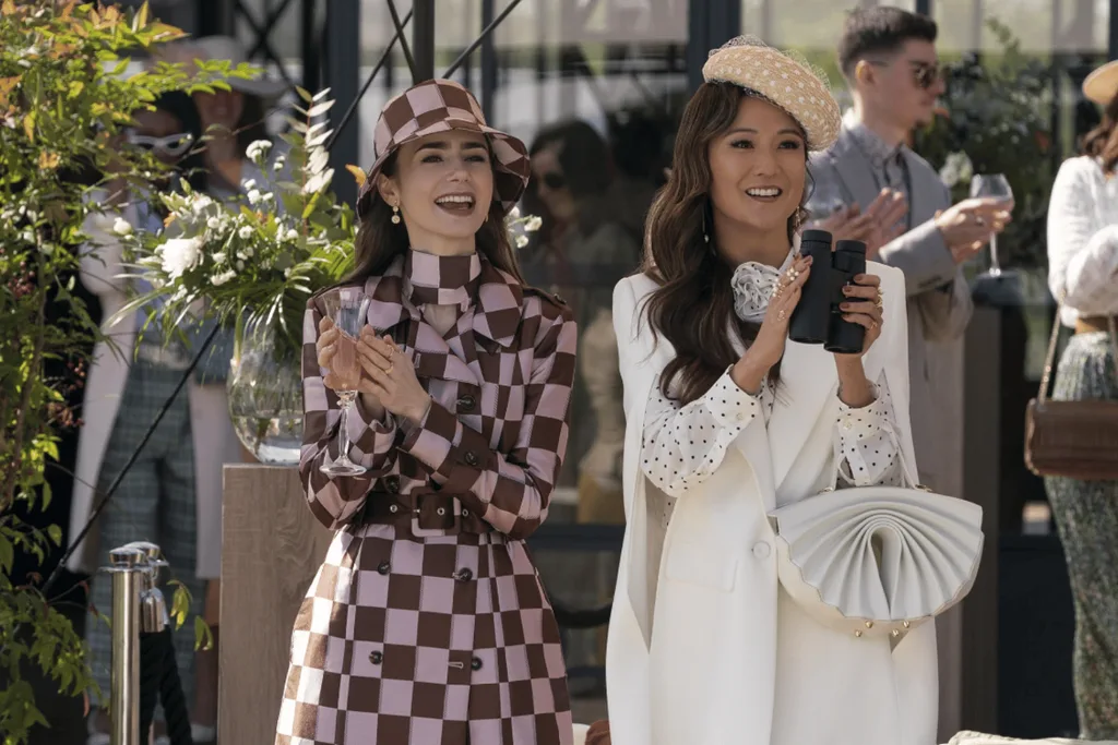 Lily Collins and Ashley Park in Emily in Paris