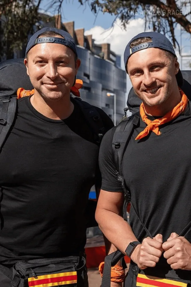 Ian Thorpe and Christian Miranda on The Amazing Race Australia.