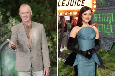 Michael Keaton and Jenna Ortega at premieres of Beetlejuice