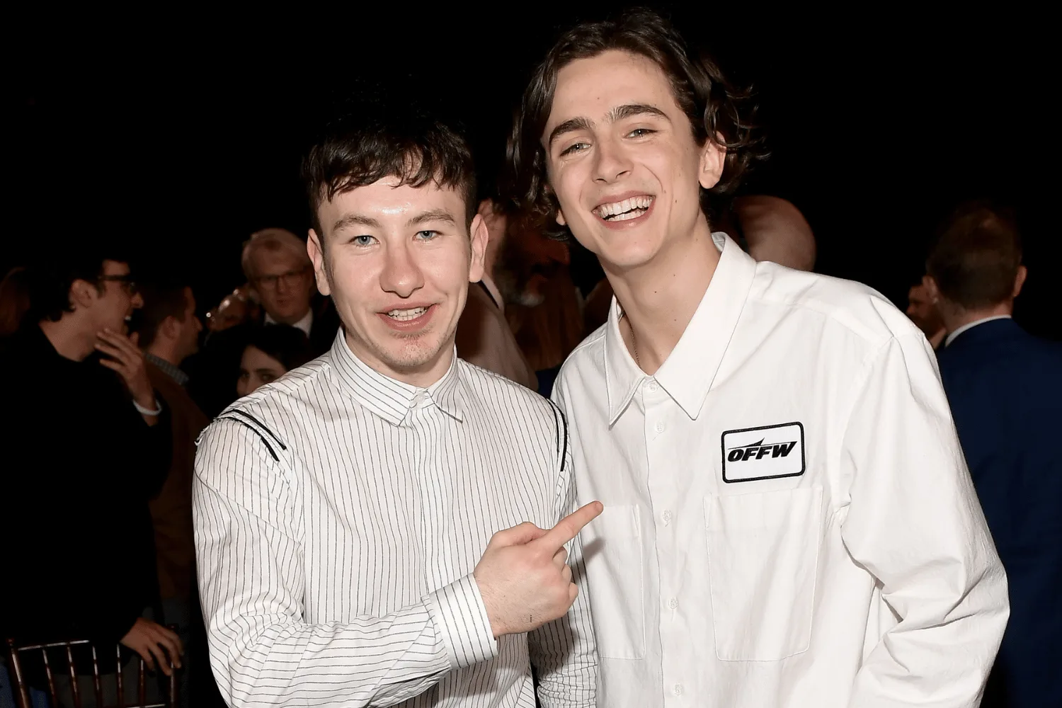 Timothee Chalamet and Barry Keoghan at the 2018 Spirit Independent Film Awards.