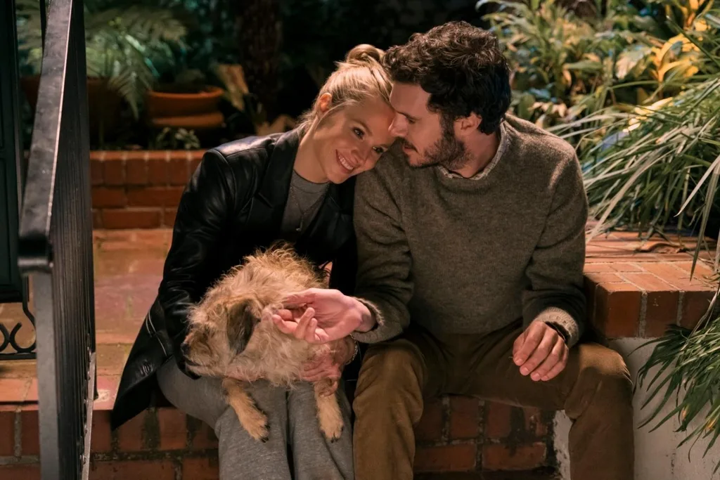 Adam Brody and Kristen Bell in a scene from 'Nobody Wants This'