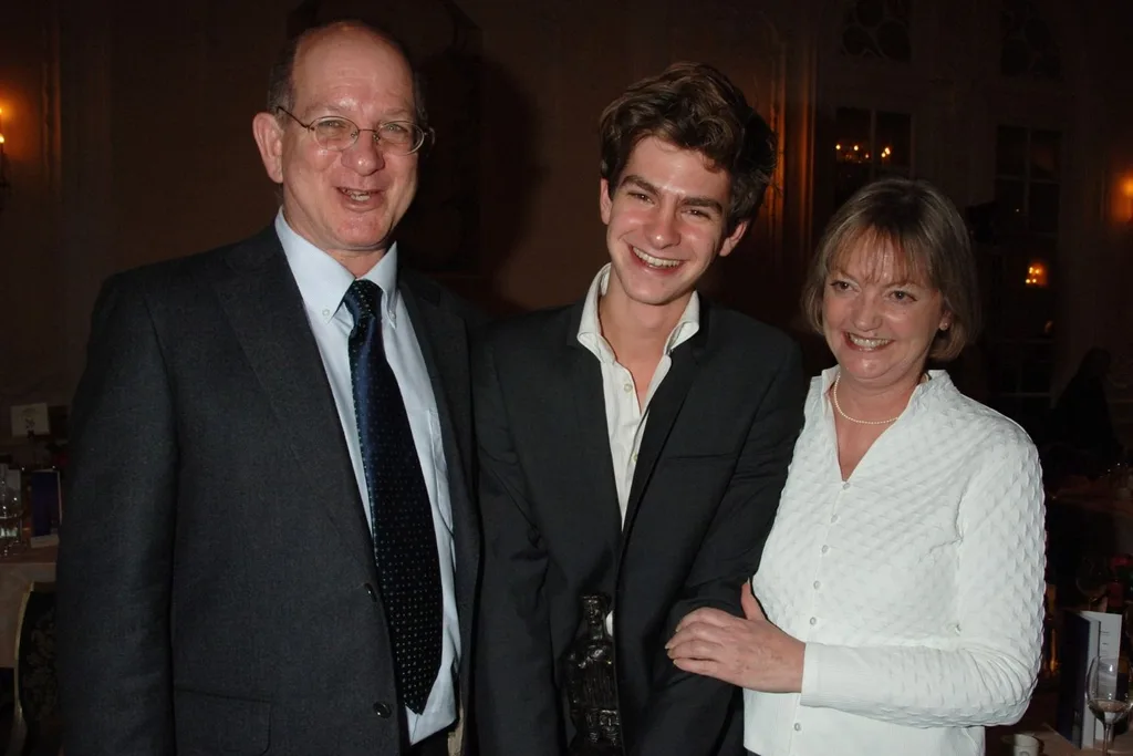 Andrew Garfield with his parents.