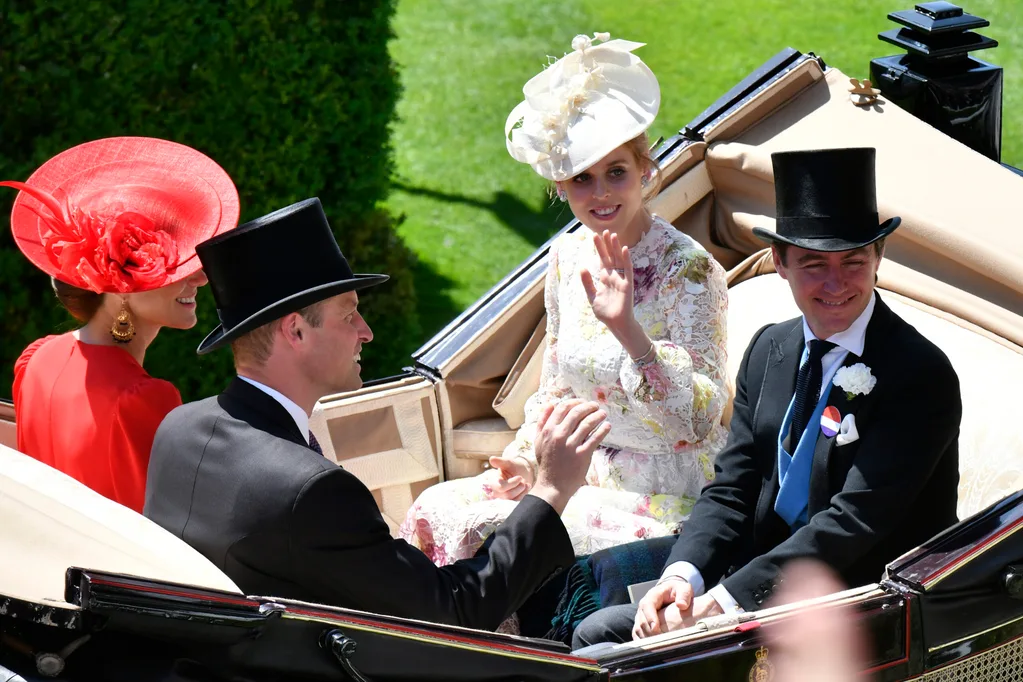 Beatrice and Edo join will and kate in a carriage at Ascot in 2023