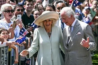 Charles and Camilla greet the public at St Thomas Church in Sydney