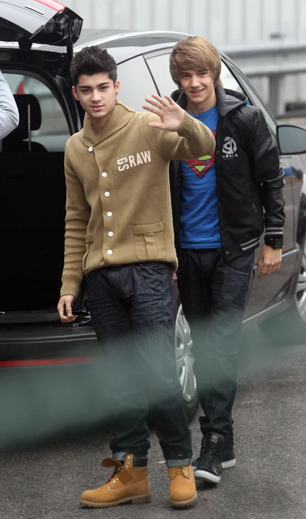 Zayn Malik and Liam Payne of One Direction arrive at Fountain Studios for the XFactor.