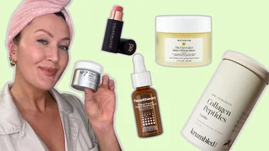 elise wilson holding beauty products