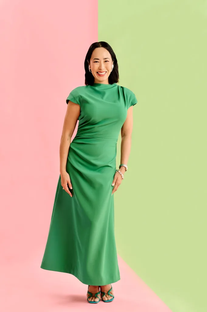 Melissa Leong green dress