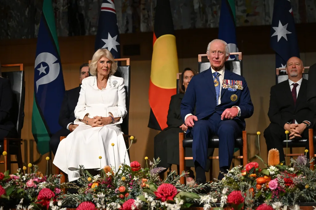 King Charles and Queen Camilla at the Australian parliament