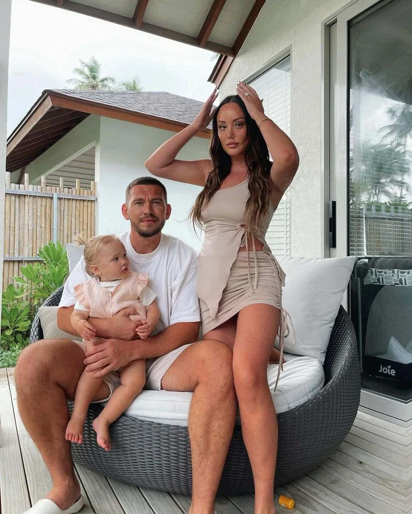 Charlotte Crosby and Jake Ankers with their daughter Alba.
