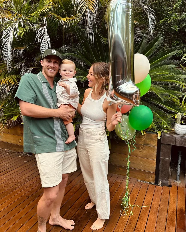 Sam and Jordie celebrate's son's first birthday