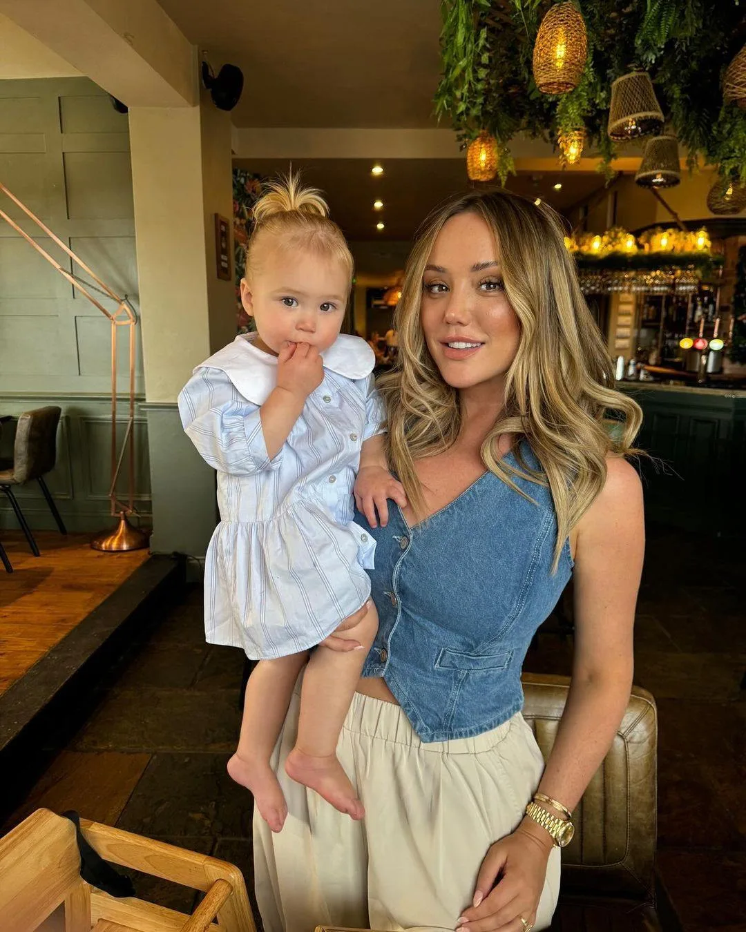 Charlotte Crosby and her daughter Alba