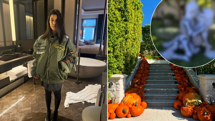 Kourtney Kardashian and Travis Barker’s Halloween decorations spark controversy