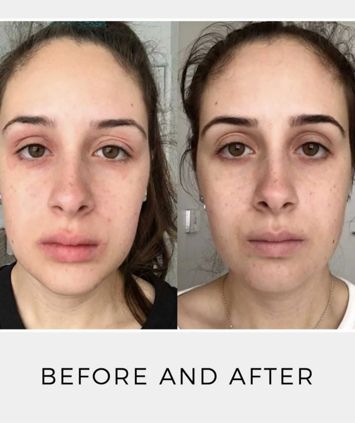 Before and after shot of the products in action