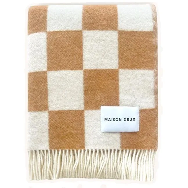 Checkerboard Blanket - Terra/White