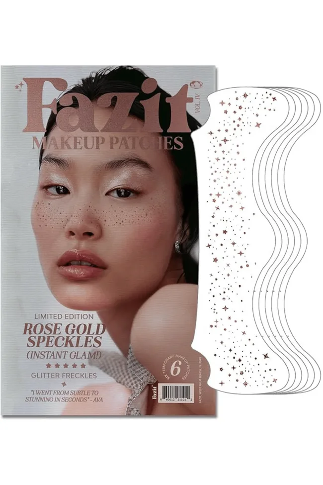 A packet of rose gold glitter freckles.