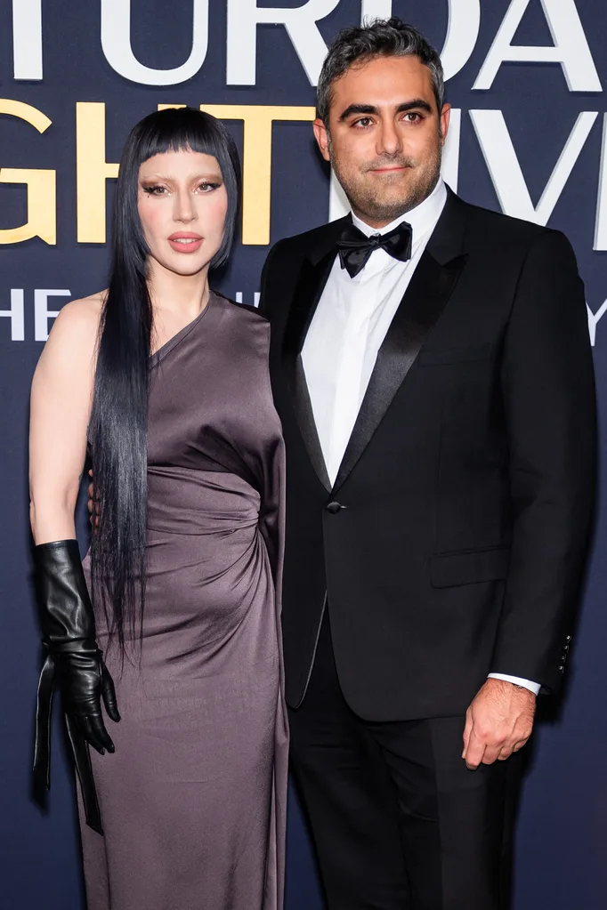 NEW YORK, NEW YORK - FEBRUARY 16: Lady Gaga (L) and Michael Polansky attend the SNL50: The Anniversary Special at 30 Rockefeller Center on February 16, 2025 in New York City. (Photo by TheStewartofNY/WireImage)