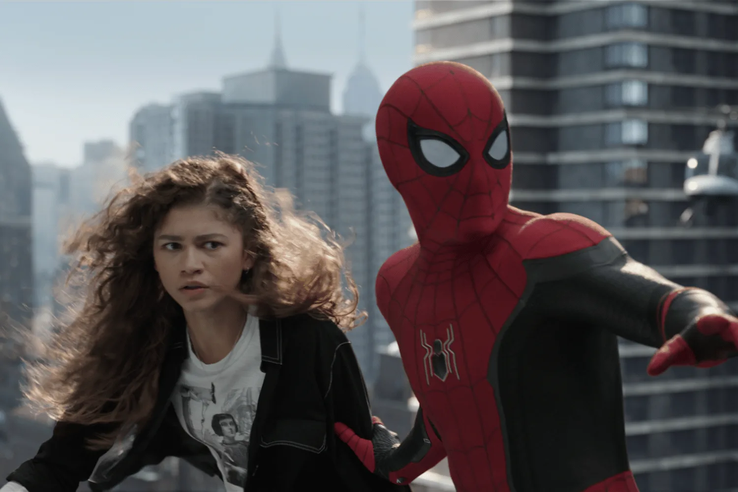 Zendaya and Tom Holland in Spider-Man No Way Home