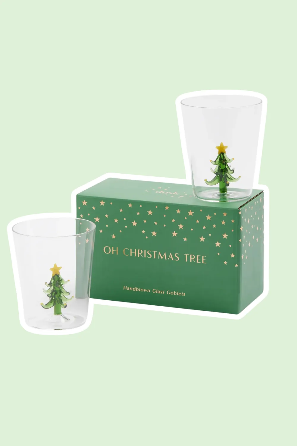 glasses with Christmas tree gift set  