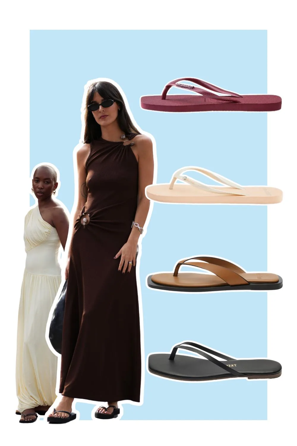 celebrities wearing thong flip flops