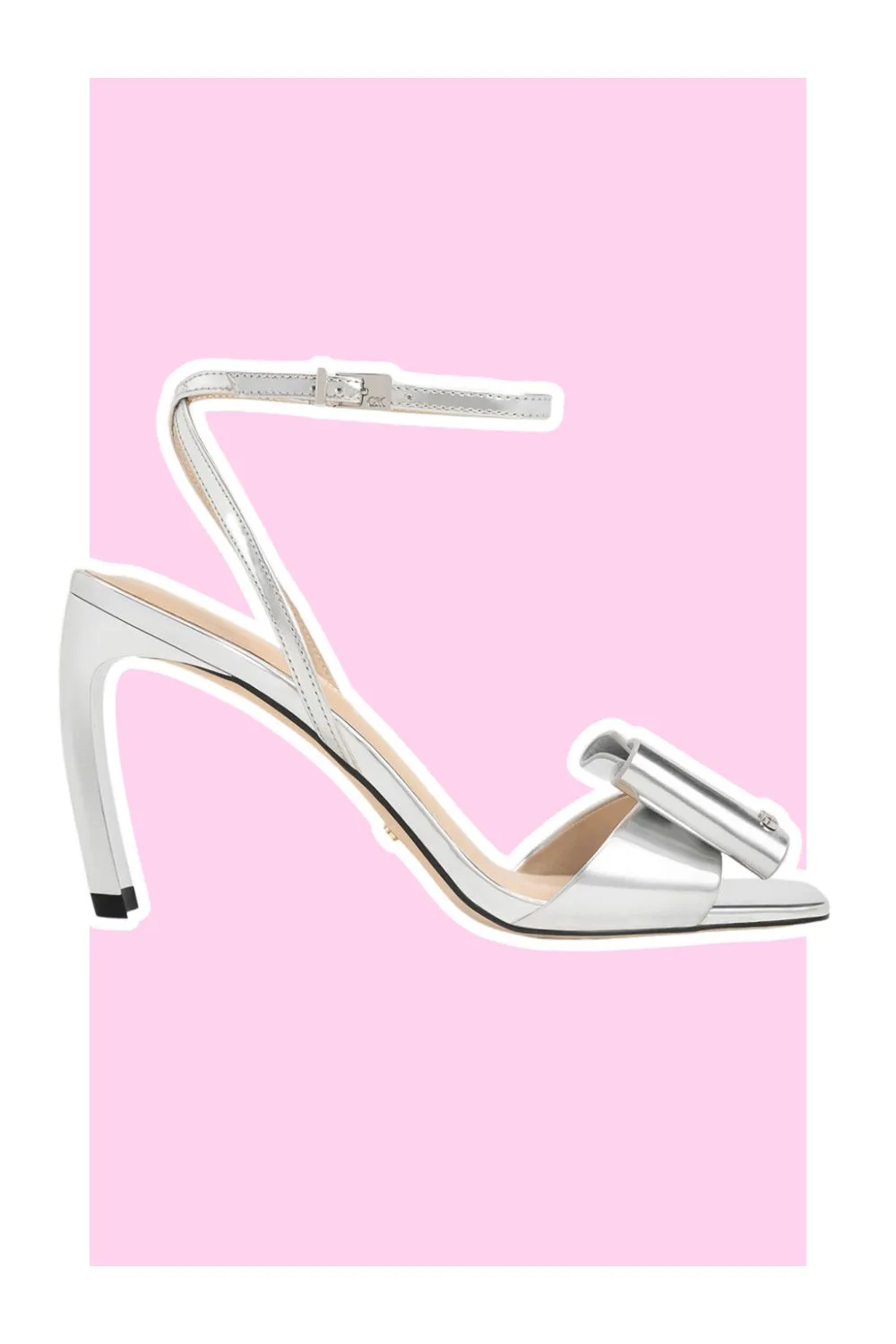 Charles & Keith silver stiletto heel