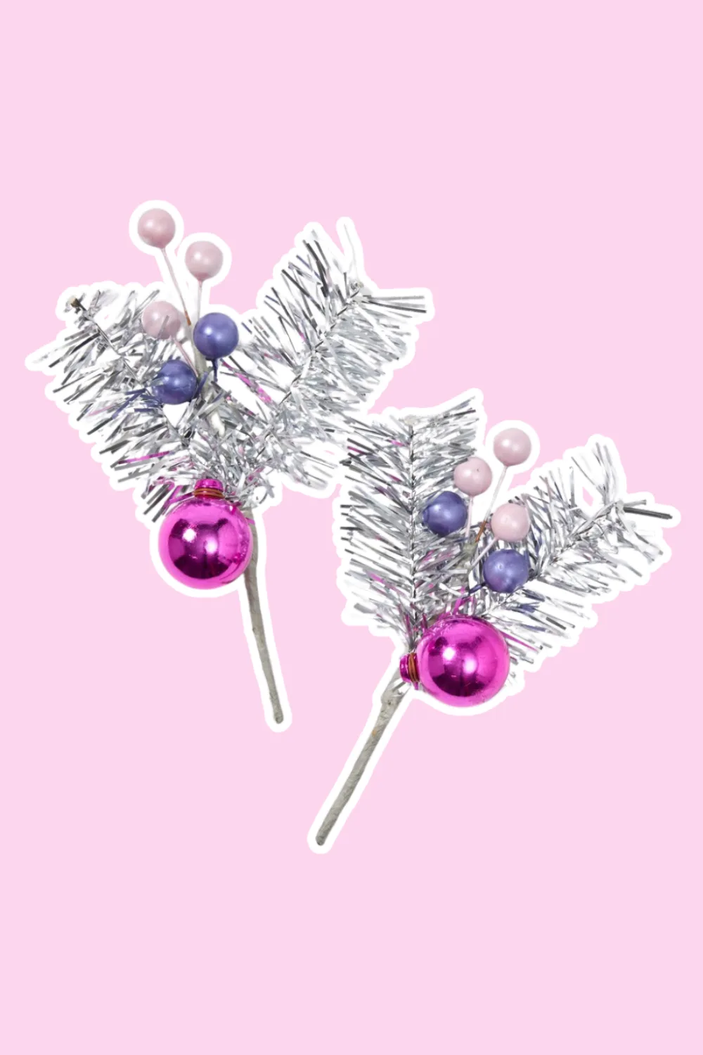 bauble Christmas tree decoration with tinsel 