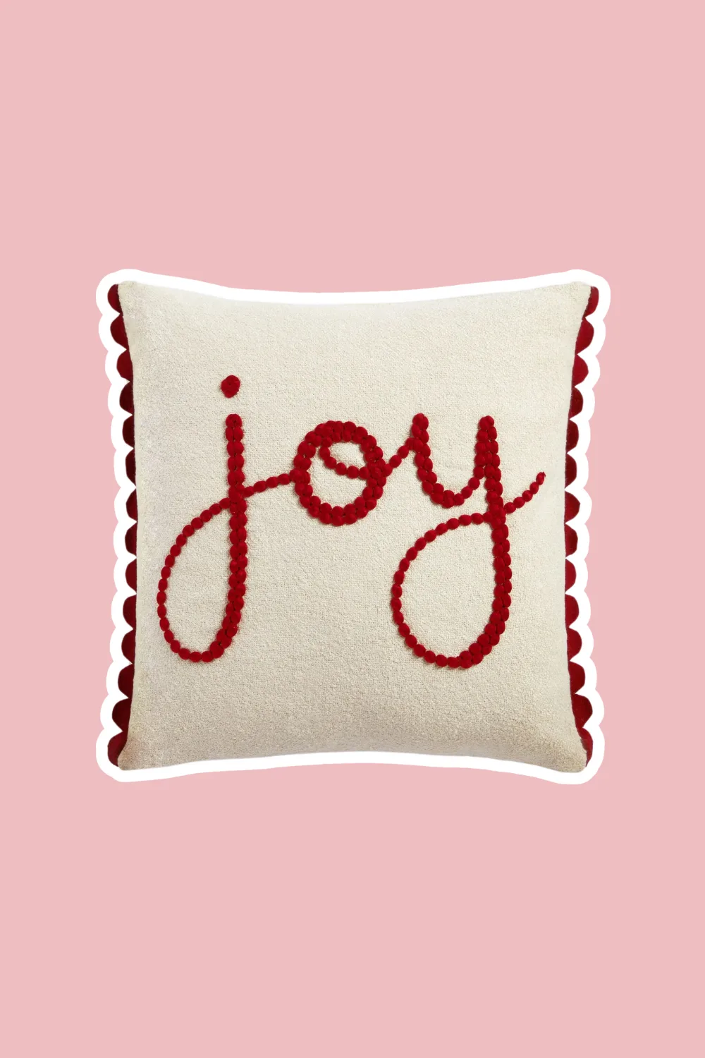 novelty cushion with decorated with joy 