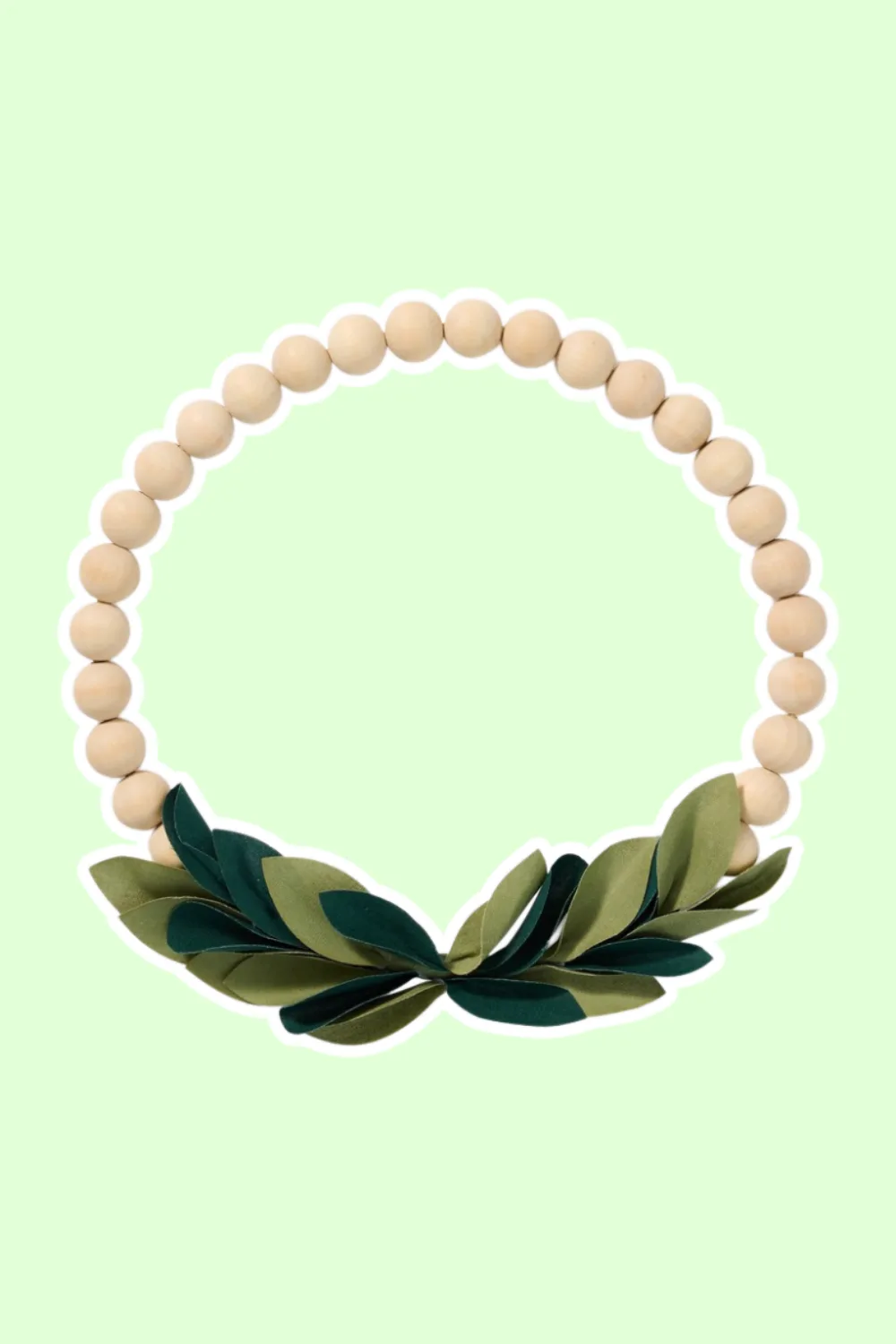 festive wood wreath with faux foliage 