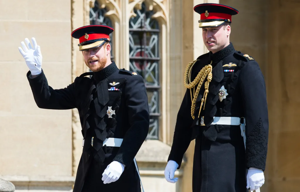 Prince Harry and William arrive in Windsor for his wedding to Meghan Markle