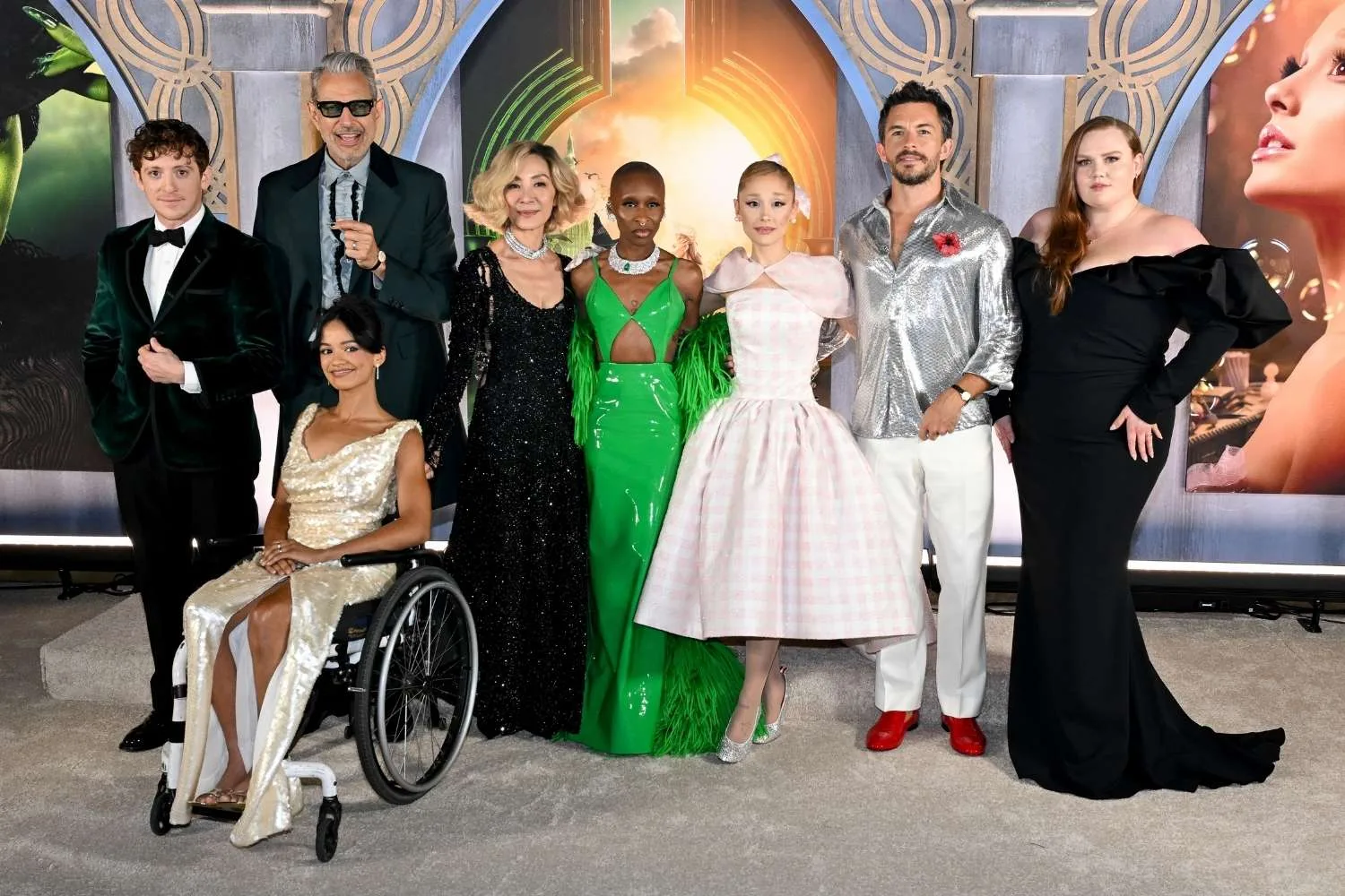 Michelle Yeoh with the cast of Wicked