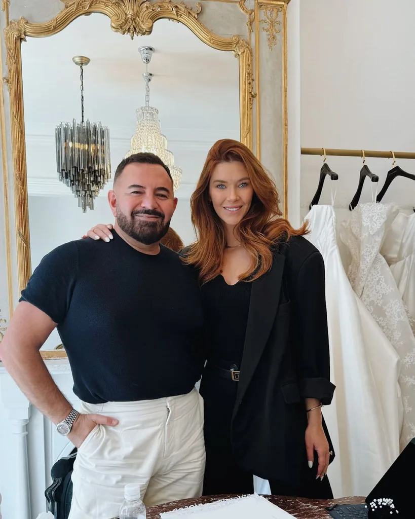 Brittany Hockley and Steven Khalil planning wedding dress
