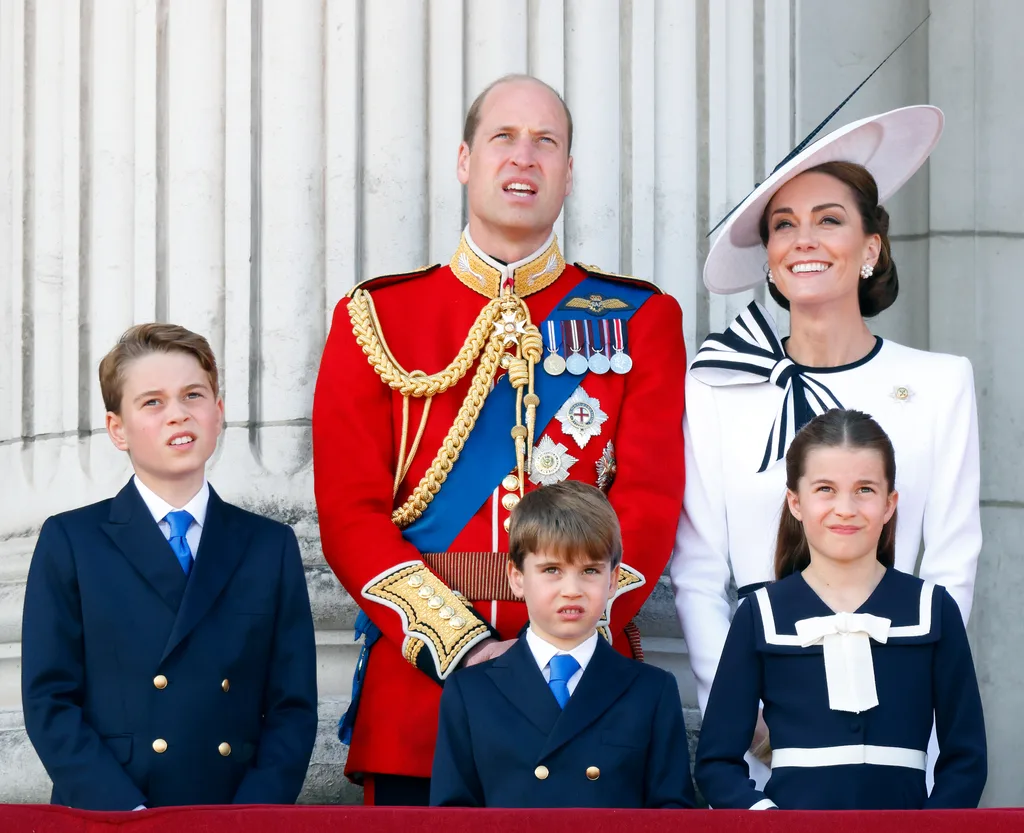 The Wales family appear on the balcony for the 2024 Trooping the colour