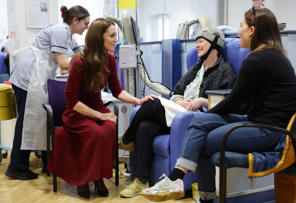 The Princess of Wales meets with cancer patients at the Royal Marsden Hospital 