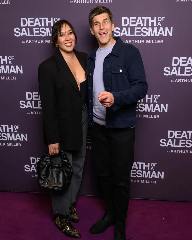 osher gunsberg and wife audrey on death of a salesman red carpet 2024