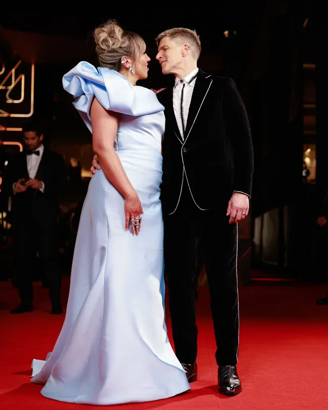 Osher gunsberg and wife audrey griffen on logies red carpet