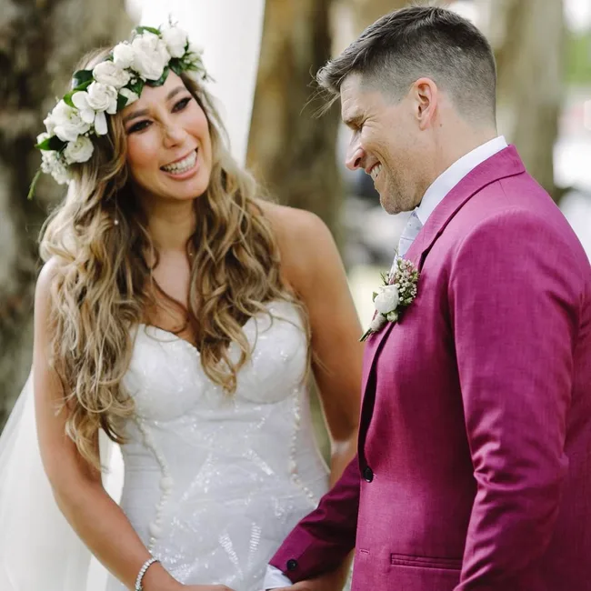 osher gunsberg and audrey griffen on their wedding day