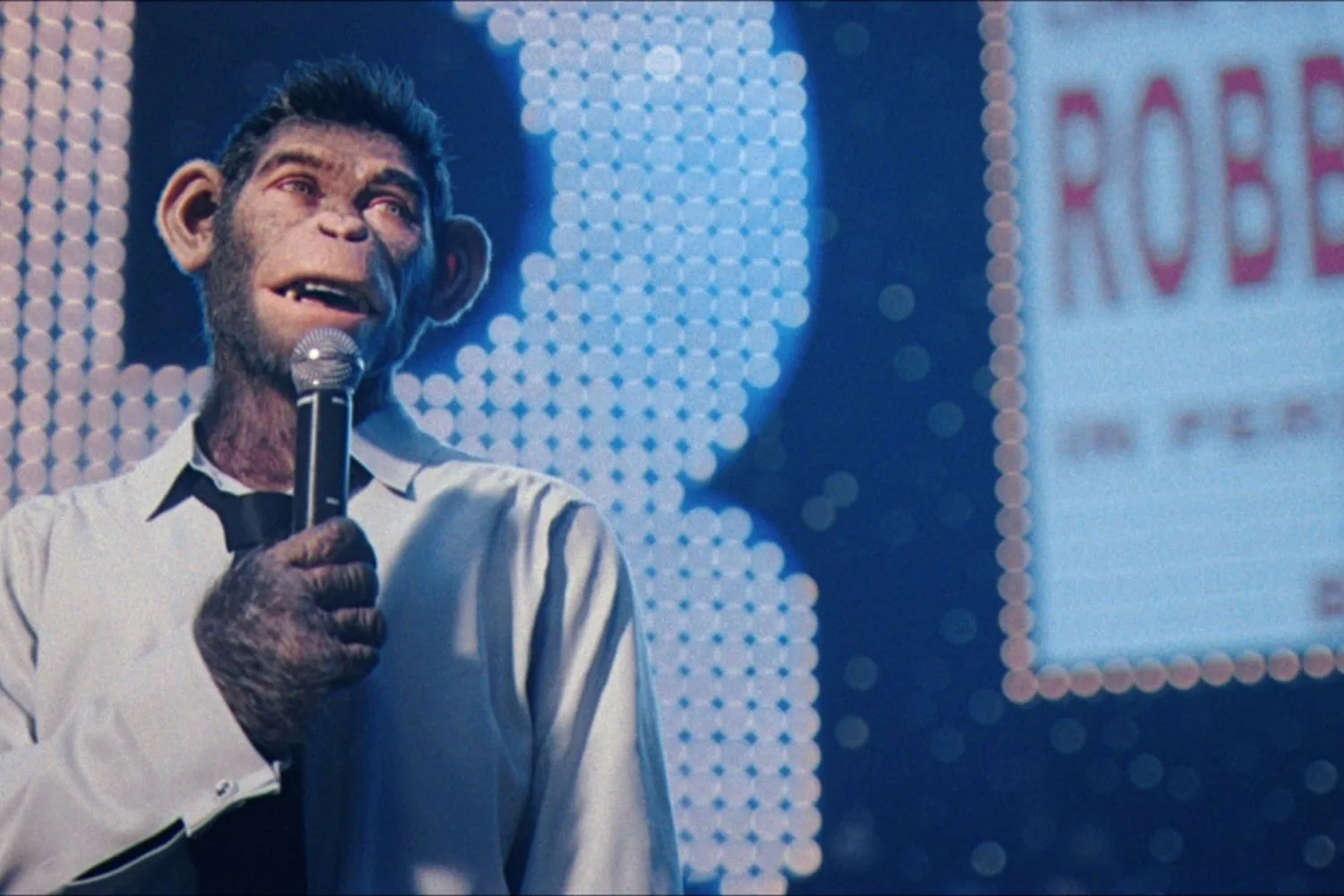 Better Man Robbie Williams monkey film still