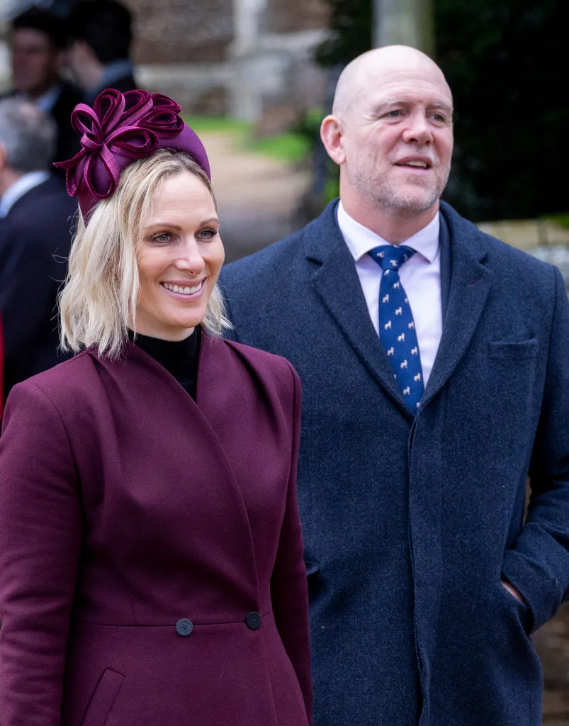 Zara and Mike Tindall at church on christmas