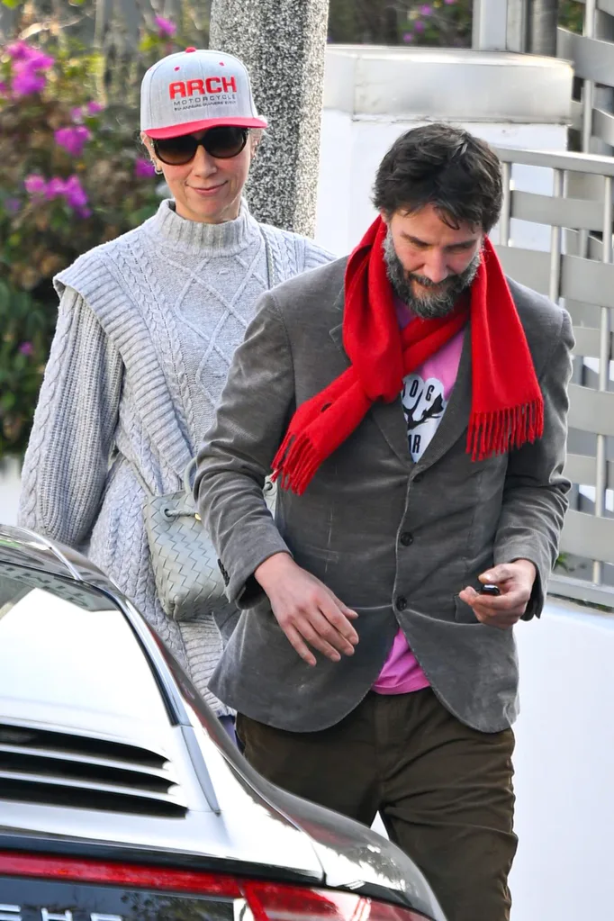 LOS ANGELES, CA - DECEMBER 31: Alexandra Grant and Keanu Reeves are seen on December 31, 2024 in Los Angeles, California. (Photo by BKNY/Bauer-Griffin/GC Images)