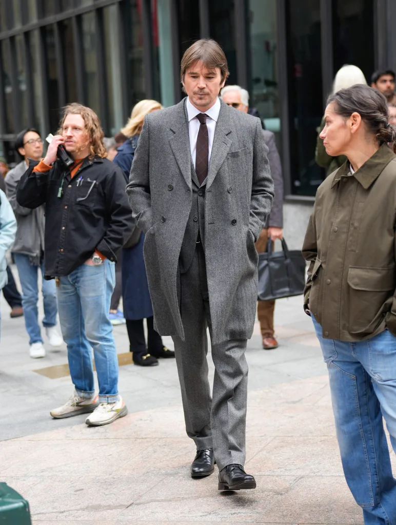 Josh Hartnett is seen at the movie set of the 'Verity on March 12, 2025 in New York City.