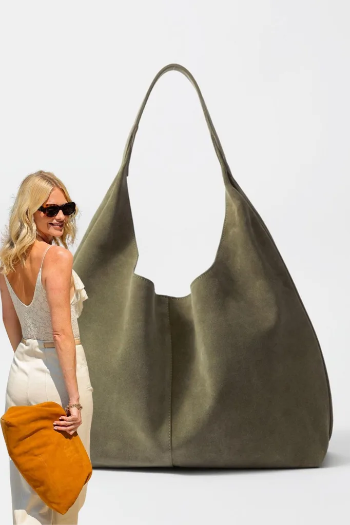 celeb suede handbag