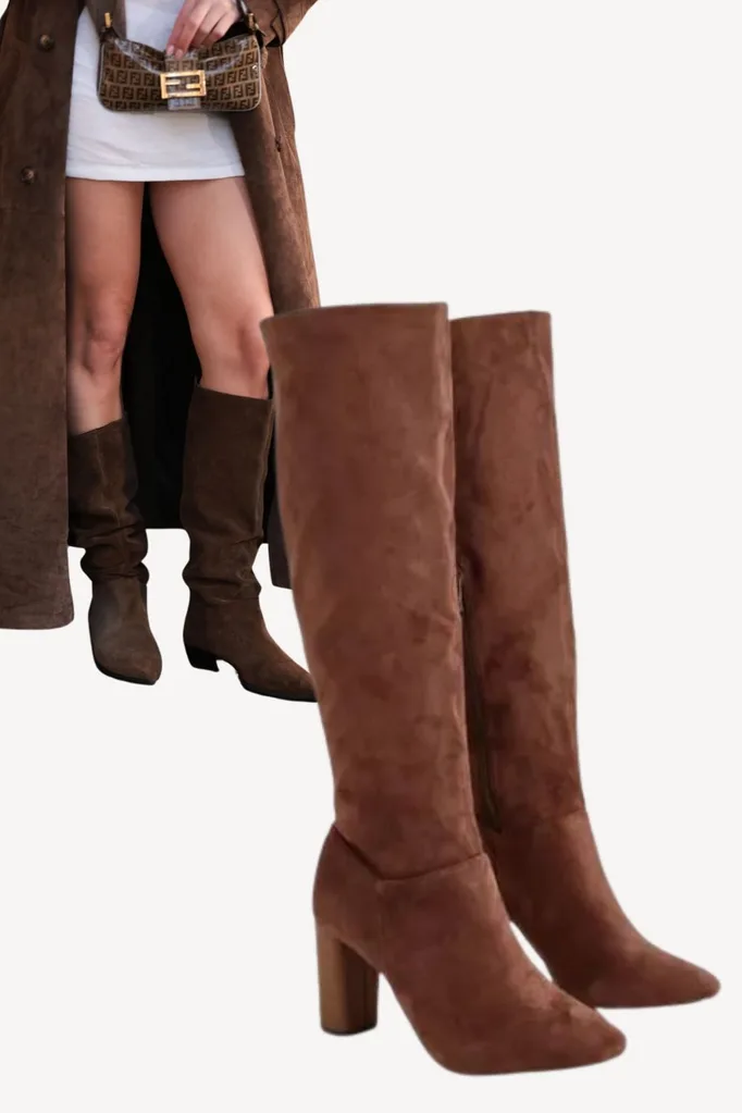 boohoo suede brown boots