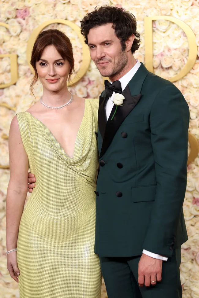 Leighton Meester and Adam Brody attend the 82nd Annual Golden Globe Awards at The Beverly Hilton on January 05, 2025 in Beverly Hills, California.