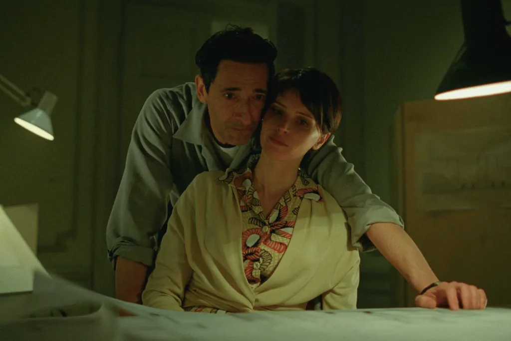 Adrien Brody and Felicity Jones in The Brutalist
