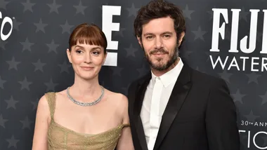 Leighton Meester, Adam Brody at the 30th Annual Critics Choice Awards held at The Barker Hangar on February 7, 2025 in Santa Monica, California.