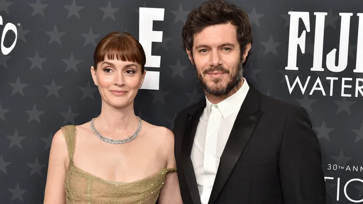Leighton Meester, Adam Brody at the 30th Annual Critics Choice Awards held at The Barker Hangar on February 7, 2025 in Santa Monica, California.