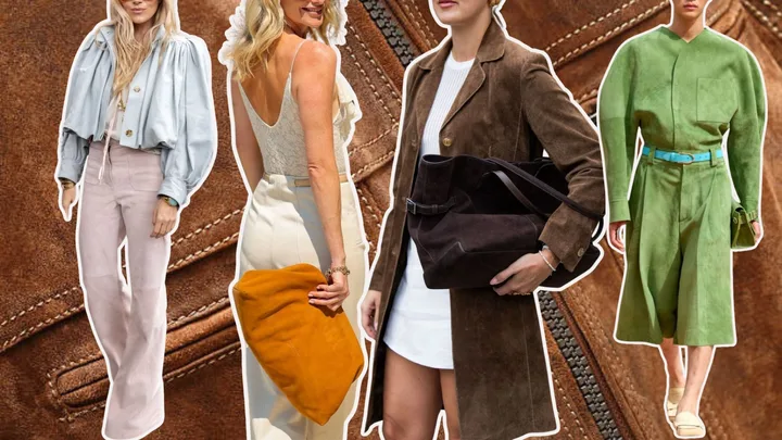 celebs suede outfits 2025