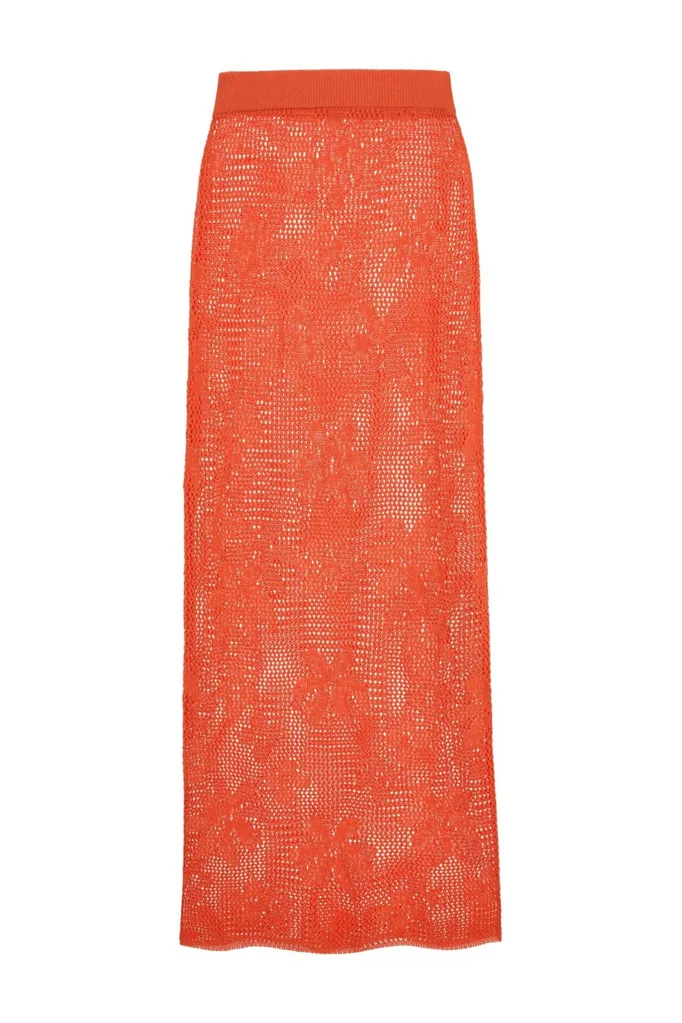 Sndy's The Label Orange crochet skirt