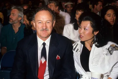 LOS ANGELES - 1986: Actor Gene Hackman and wife Betsy Arakawa pose for a portrait in 1986 in Los Angeles, California. (Photo by Donaldson Collection/Michael Ochs Archives/Getty Images)