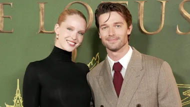 Abby Champion and Patrick Schwarzenegger attend the world premiere of "The White Lotus" Season 3